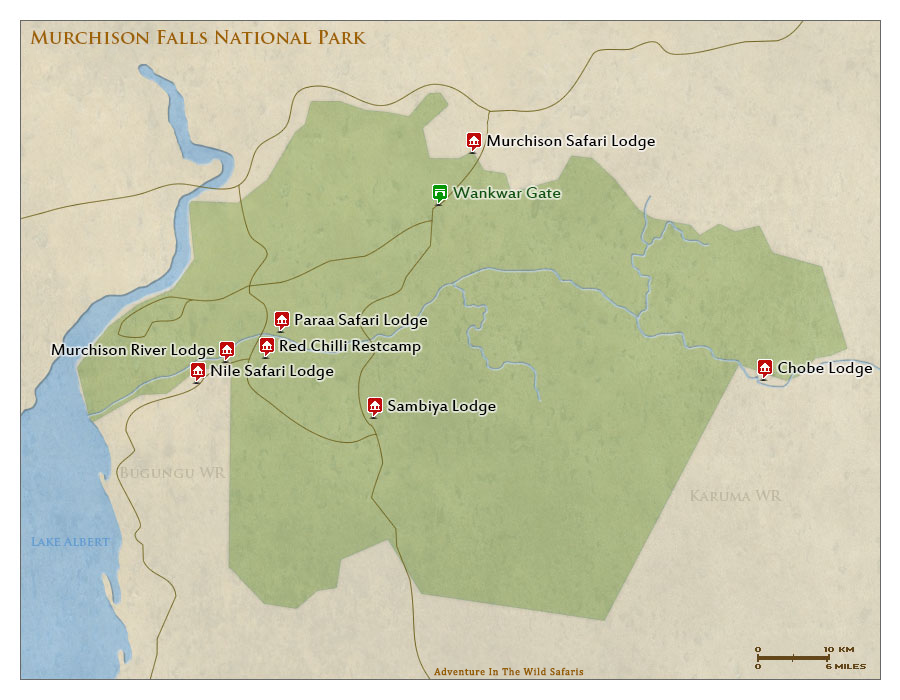 Map Of Murchison Falls National Park